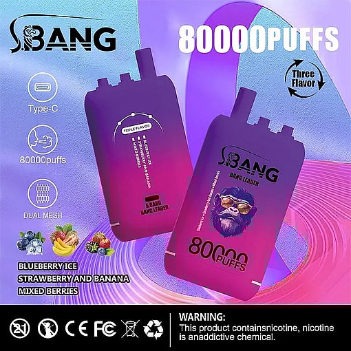 Bang Leader 80000 puffs Original Genuine Intake Port 80K Customizable. Fast shipping - Imagen 5
