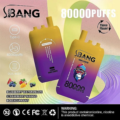 Bang Leader 80000 puffs Original Genuine Intake Port 80K Customizable. Fast shipping - Imagen 4