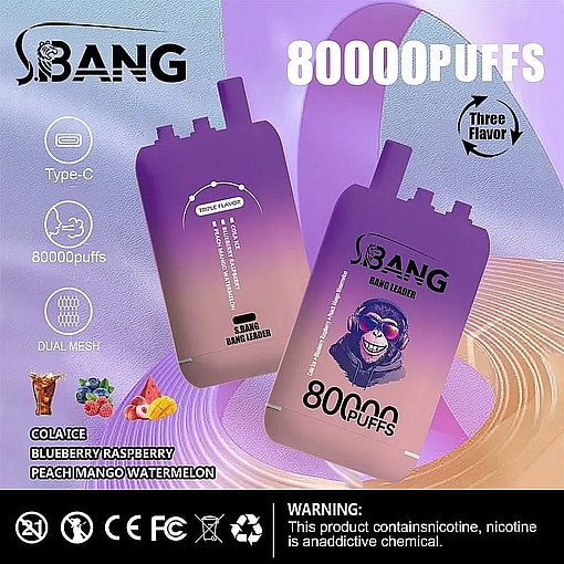 Bang Leader 80000 puffs Original Genuine Intake Port 80K Customizable. Fast shipping - Imagen 3