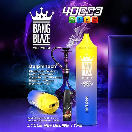 Bang Blaze Shisha 40000 puffs Repeat Oil Injection Original Genuine Intake Port 40K Customizable. Fast shipping - Imagen 7