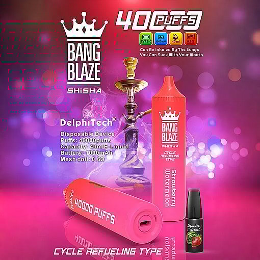 Bang Blaze Shisha 40000 puffs Repeat Oil Injection Original Genuine Intake Port 40K Customizable. Fast shipping - Imagen 10