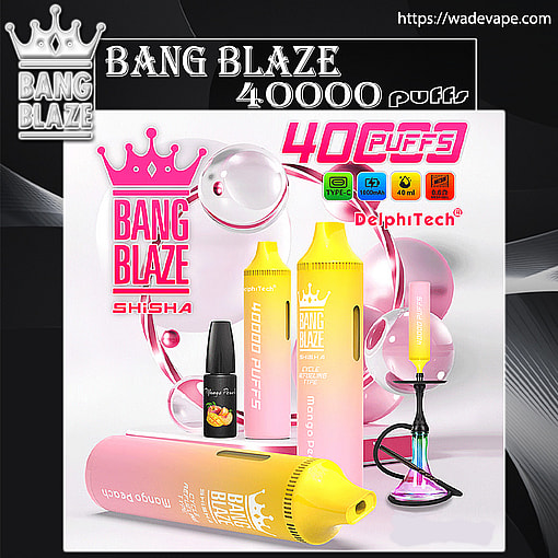 Bang Blaze Shisha 40000 puffs Repeat Oil Injection Original Genuine Intake Port 40K Customizable. Fast shipping
