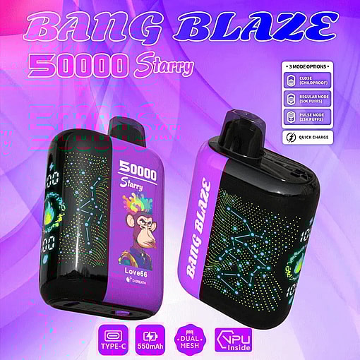 Bang Blaze Starry 50000 puffs Original Genuine Intake Port 50K Customizable. Fast shipping - Imagen 5