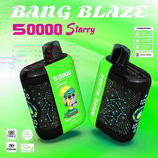Bang Blaze Starry 50000 puffs Original Genuine Intake Port 50K Customizable. Fast shipping - Imagen 11