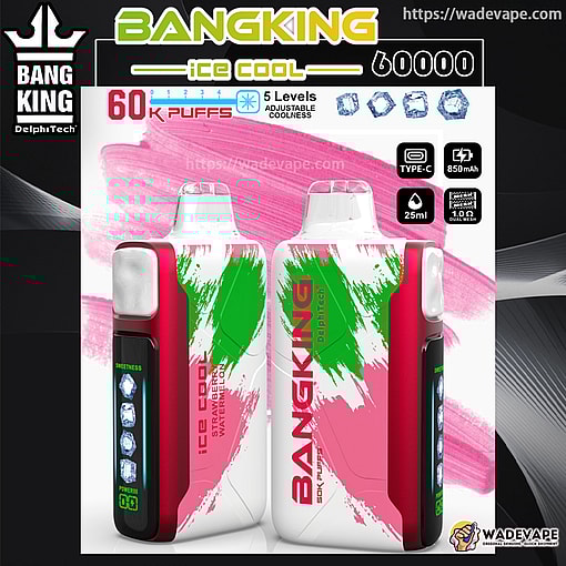 bang king ice cool 60000 puffs original genuine disposable e cigarettes 60k flavor switching customizable fast shipping