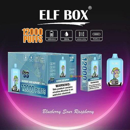 elf box digital 12000 puffs original genuine disposable vape type c charging port crystal 12k customizable. fast shipping