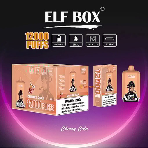 elf box digital 12000 puffs original genuine disposable vape type c charging port crystal 12k customizable. fast shipping