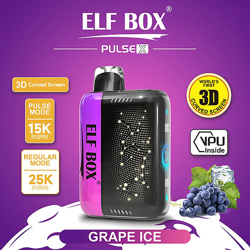 elf box pulse x 25000 puffs original genuine disposable vape starry sky type c charging port crystal 25k customizable. fast shipping