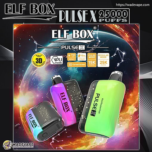 elf box pulse x 25000 puffs original genuine disposable vape starry sky type c charging port crystal 25k customizable. fast shipping