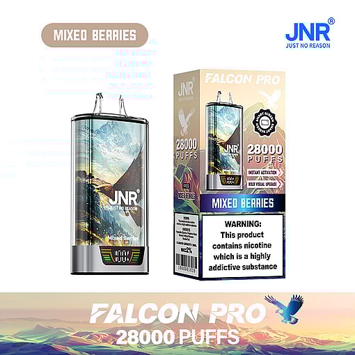 jnr falcon pro 28000 puffs original genuine disposable vape led display type c charging port crystal 28k customizable. fast shipping