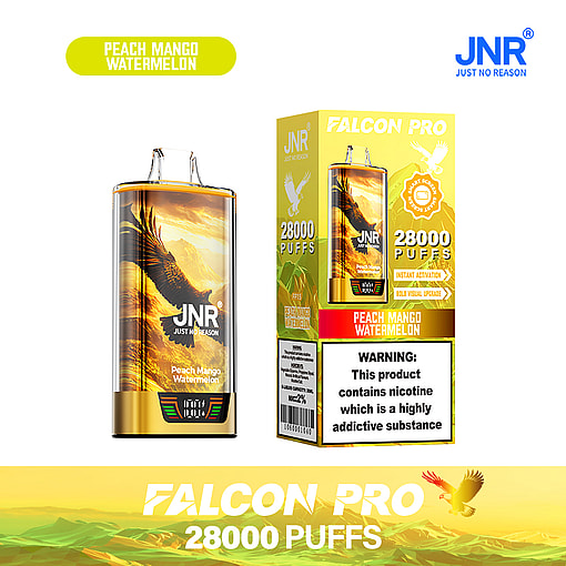 jnr falcon pro 28000 puffs original genuine disposable vape led display type c charging port crystal 28k customizable. fast shipping