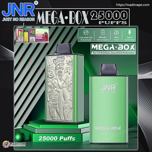 jnr mega box 25000 puffs original genuine disposable vape type c charging port crystal 25k customizable. fast shipping