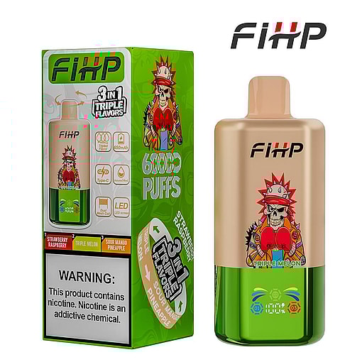 fihp 60000 puffs triple flavors original genuine 3in1 disposable vape type c charging port fihp 60k customizable fast shipping (copy)