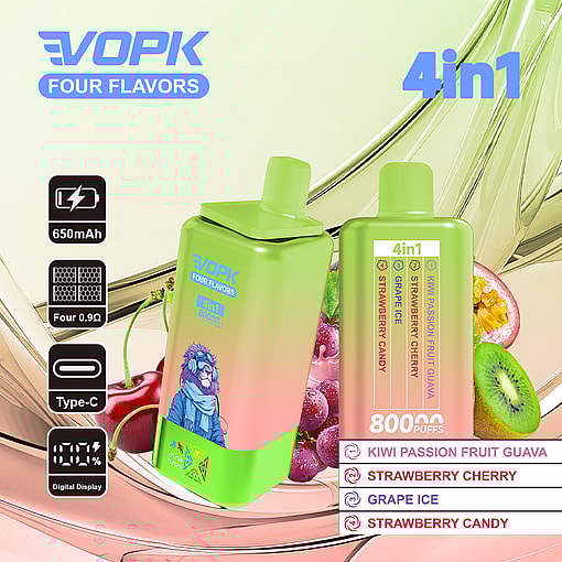 vopk 80000 puffs four flavors switch original genuine 4in1 80k type c charging port led display customizable. fast shipping