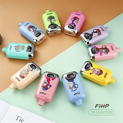 fihp digital 12000 puffs original genuine disposable vape type c charging port fihp 12k customizable fast shipping