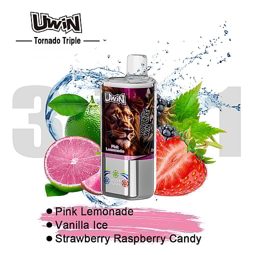 uwin tornado triple 60000 puffs three flavors switching 3in1 original genuine 60k type c charging port led display customizable. fast shipping