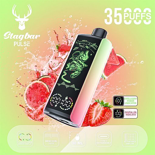 stag bar pulse 35000 puffs original stag bar 35k led display disposable electronic cigarettes eu warehouse 3 5 days delivery