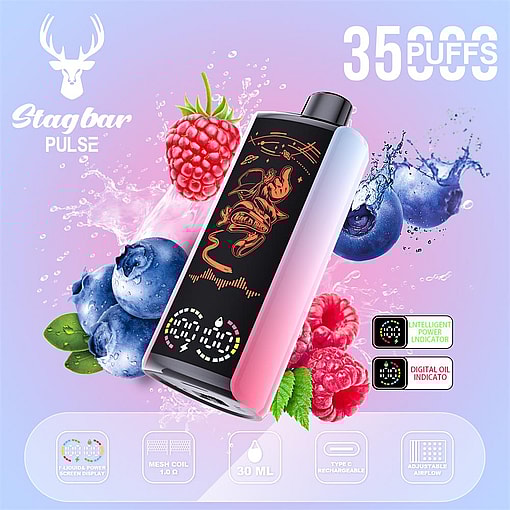 stag bar pulse 35000 puffs original stag bar 35k led display disposable electronic cigarettes eu warehouse 3 5 days delivery