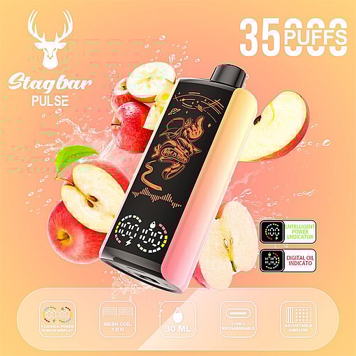 stag bar pulse 35000 puffs original stag bar 35k led display disposable electronic cigarettes eu warehouse 3 5 days delivery