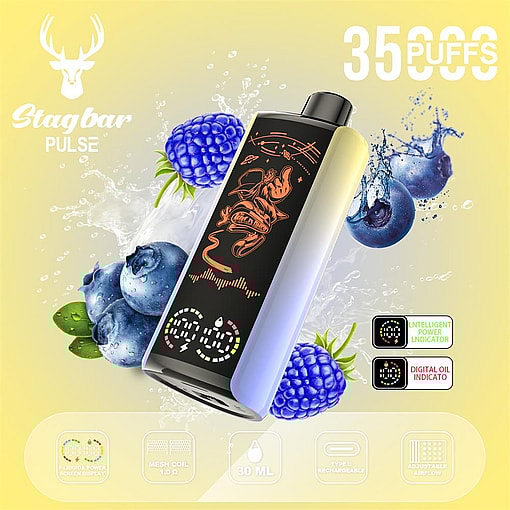 stag bar pulse 35000 puffs original stag bar 35k led display disposable electronic cigarettes eu warehouse 3 5 days delivery