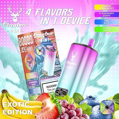 stag bar 4in1 80000 puffs original stag bar 80k four flavors to switch freely led display disposable electronic cigarettes eu warehouse 3 5 days delivery