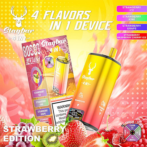 stag bar 4in1 80000 puffs original stag bar 80k four flavors to switch freely led display disposable electronic cigarettes eu warehouse 3 5 days delivery
