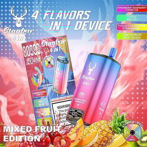 stag bar 4in1 80000 puffs original stag bar 80k four flavors to switch freely led display disposable electronic cigarettes eu warehouse 3 5 days delivery