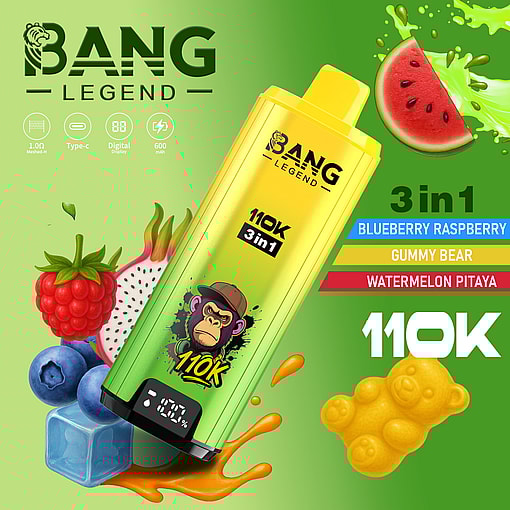 bang legend 110000 puffs 3 flavor switching original genuine 110k 3in1 large capacity customizable. fast shipping