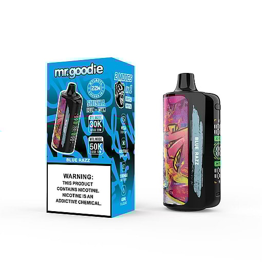 mr.goodie shisha 60000 puffs dtl & mtl dual mode switching 50k original genuine mr.goodie 50k customizable. fast shipping