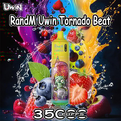uwin randm tornado beat 35000 puffs original genuine 35k puffs music mode type c charging port led display customizable. fast shipping