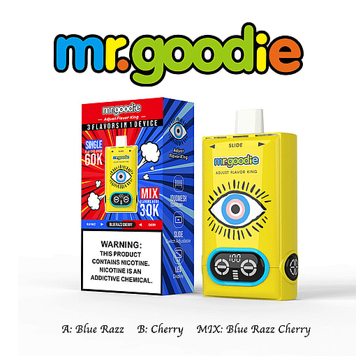 mr.goodie 60000 puffs adjust flavor king 60k 3 flavor switching original genuine mr.goodie 60k 3in1 customizable. fast shipping