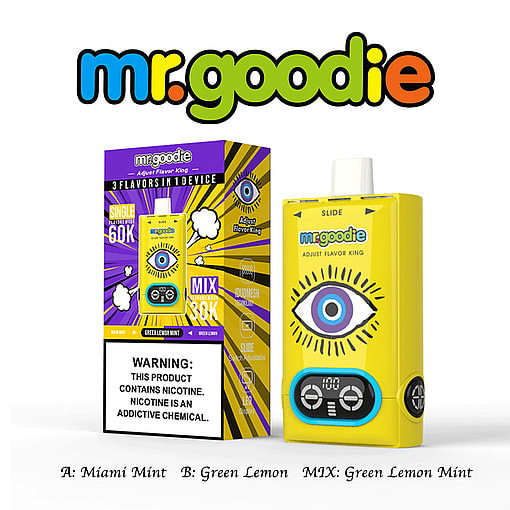 mr.goodie 60000 puffs adjust flavor king 60k 3 flavor switching original genuine mr.goodie 60k 3in1 customizable. fast shipping