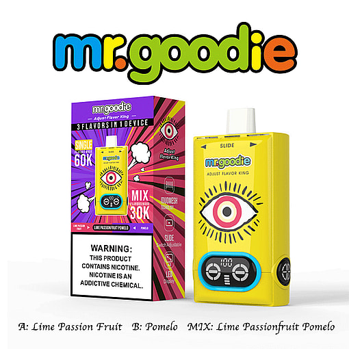 mr.goodie 60000 puffs adjust flavor king 60k 3 flavor switching original genuine mr.goodie 60k 3in1 customizable. fast shipping