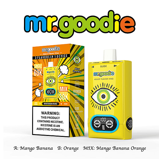 mr.goodie 60000 puffs adjust flavor king 60k 3 flavor switching original genuine mr.goodie 60k 3in1 customizable. fast shipping