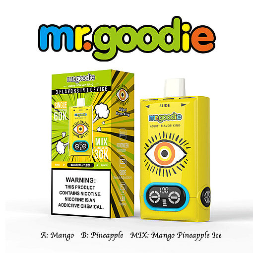 mr.goodie 60000 puffs adjust flavor king 60k 3 flavor switching original genuine mr.goodie 60k 3in1 customizable. fast shipping