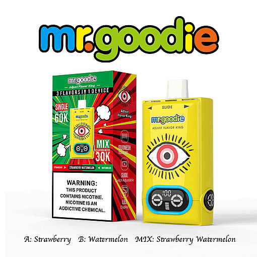 mr.goodie 60000 puffs adjust flavor king 60k 3 flavor switching original genuine mr.goodie 60k 3in1 customizable. fast shipping