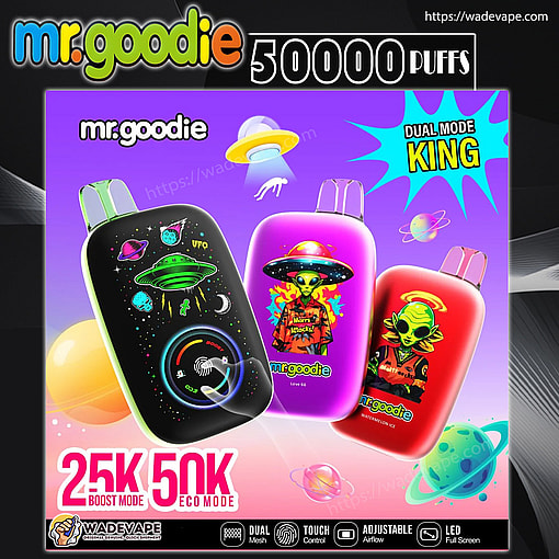 mr.goodie dual mode king 50000 puffs 25k & 50k dual mode switching original genuine mr.goodie 50k customizable. fast shipping