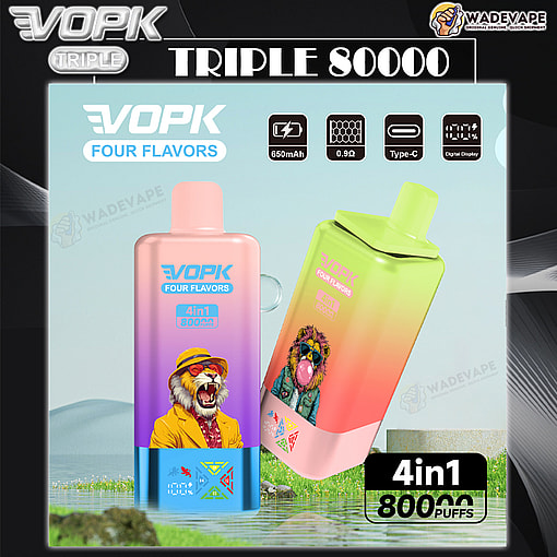 vopk 80000 puffs four flavors switch original genuine 4in1 80k type c charging port led display customizable. fast shipping