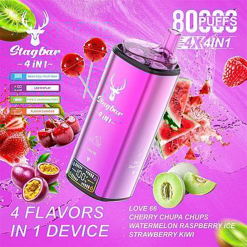 stag bar 4in1 80000 puffs original stag bar 80k four flavors to switch freely led display disposable electronic cigarettes eu warehouse 3 5 days delivery