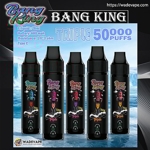 bang king triple 50000 puffs original bang king 50k disposable vape led smart screen type c charging port customizable. fast shipping