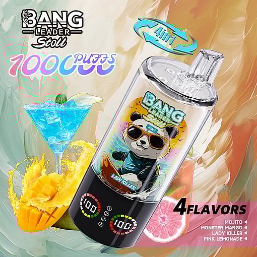 bang leader 100000 puffs original bang leader 100k 4 flavors in 1 vape led display type c port disposable e cigarettes customizable. fast shipping