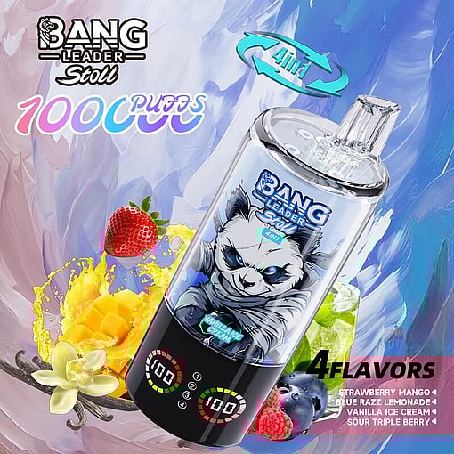 bang leader 100000 puffs original bang leader 100k 4 flavors in 1 vape led display type c port disposable e cigarettes customizable. fast shipping