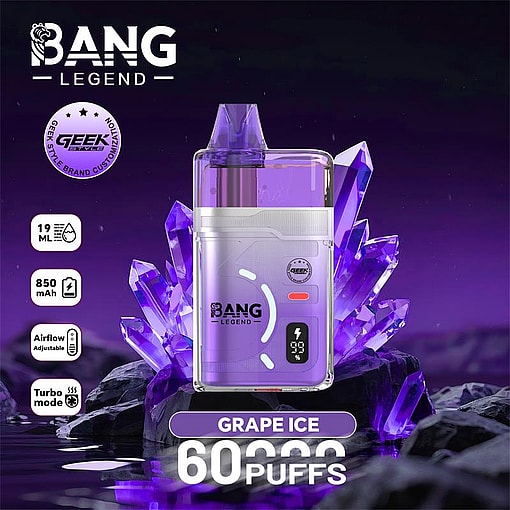 bang legend 60000 puffs original bang legend geek style 60k vape led display type c port disposable e cigarettes customizable. fast shipping
