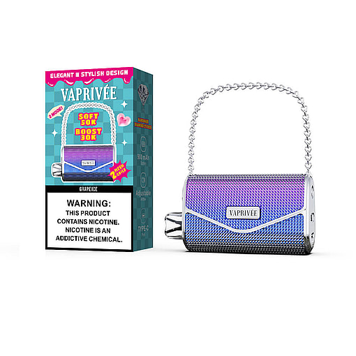 vaprivee 50000 puffs original vaprivee 50k handbag disposable vape led display type c charging port customizable. fast shipping