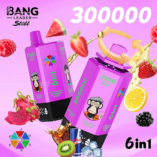 bang leader 300000 puffs original bang leader stoll 300k 6 flavors in 1 vape led display type c port disposable e cigarettes customizable fast shipping