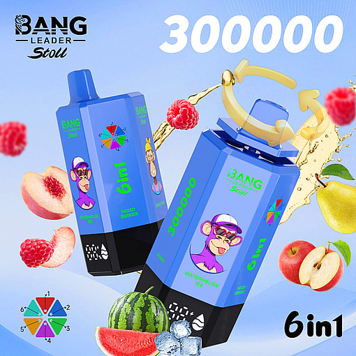 bang leader 300000 puffs original bang leader stoll 300k 6 flavors in 1 vape led display type c port disposable e cigarettes customizable fast shipping