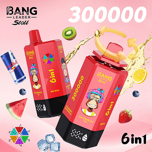 bang leader 300000 puffs original bang leader stoll 300k 6 flavors in 1 vape led display type c port disposable e cigarettes customizable fast shipping
