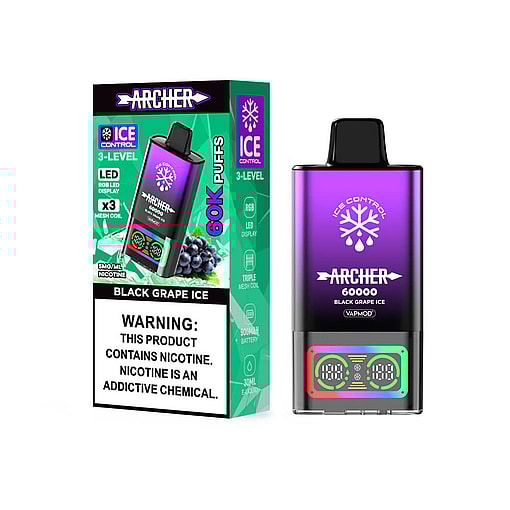vapmod archer 60000 puffs original archer 60k disposable vape led display type c charging port customizable. fast shipping