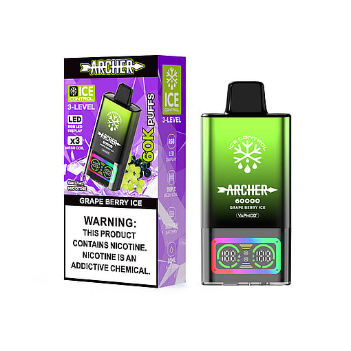 vapmod archer 60000 puffs original archer 60k disposable vape led display type c charging port customizable. fast shipping