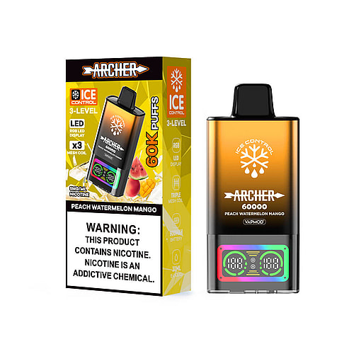 vapmod archer 60000 puffs original archer 60k disposable vape led display type c charging port customizable. fast shipping
